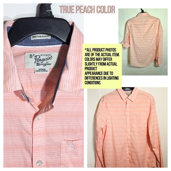 Peach casual Button down Shirt - Picture 2 of 3